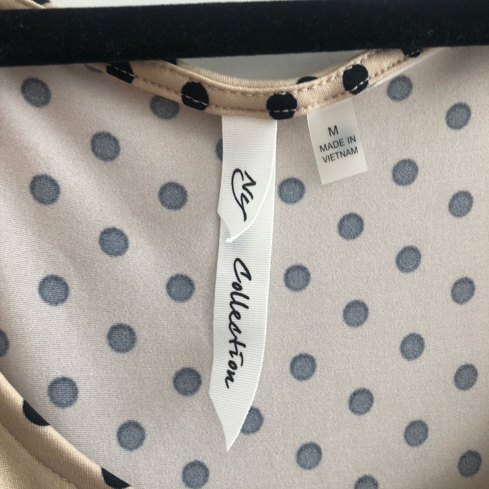 NWT NY collection tan dress with black polkadots - Picture 8 of 8
